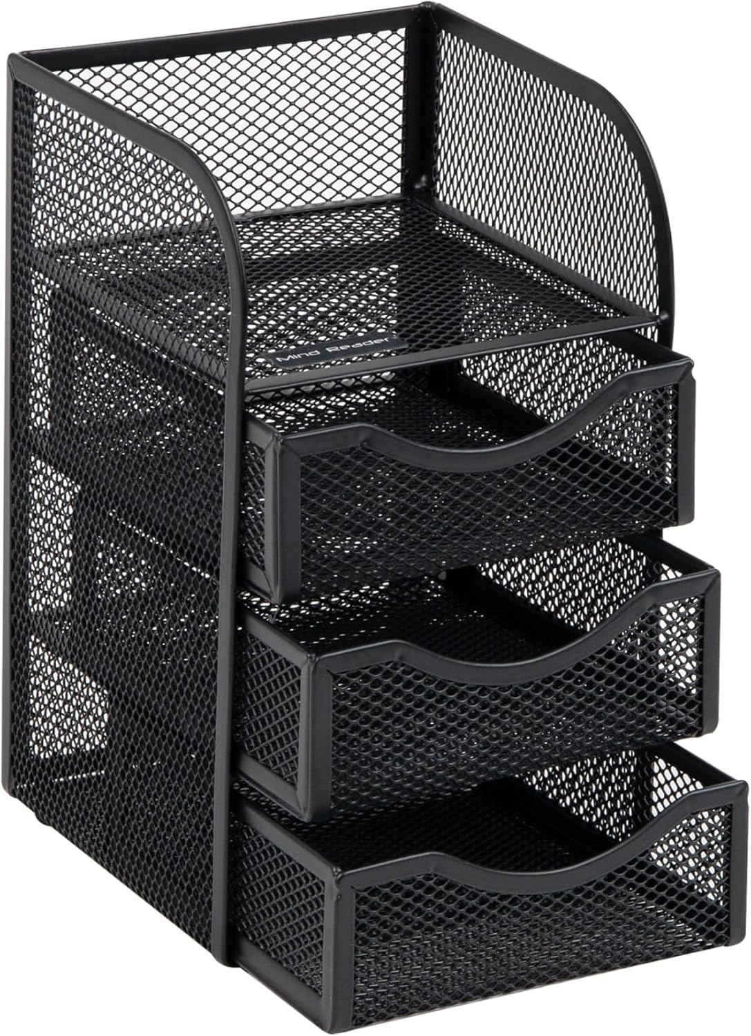 Mind Reader Desktop Accessory Storage, Paper Binder Clip Basket, Workspace, Office, Metal Mesh, 4.75"L x 5"W x 8"H, Black