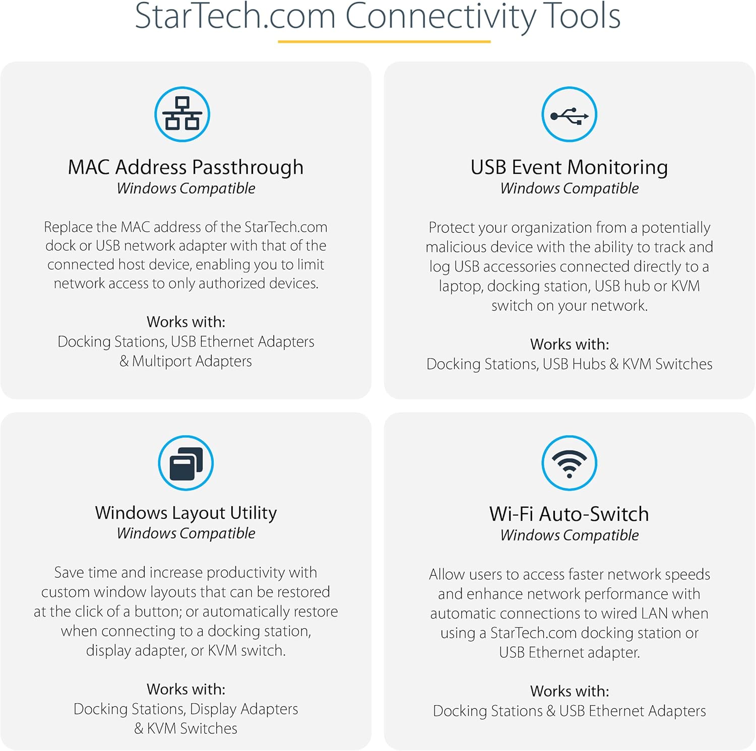 StarTech.com Thunderbolt 3 Dock - Dual 4K 60Hz Monitor TB3 Laptop Docking Station with DisplayPort