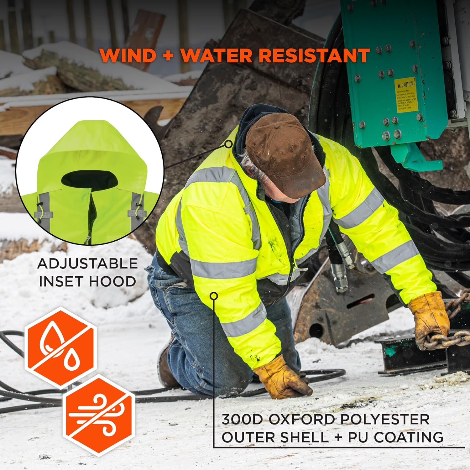 Ergodyne GloWear 8377 Type-R Class 3 Quilted Bomber Jacket