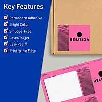 Avery Printable Rectangle Labels, Sure Feed, 4.75 x 3.75, Bright Pink, Print-to-the-Edge, Laser/Inkjet Printable