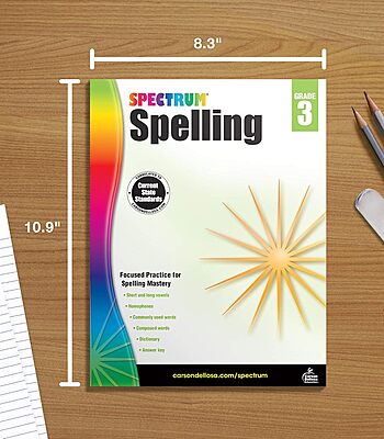 Spectrum Spelling Workbook Grade 3, Ages 8 to 9, 3rd Grade Spelling Workbook Covering Phonics, Handwriting, ... (Volume 30)
