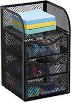 Mind Reader Desktop Accessory Storage, Paper Binder Clip Basket, Workspace, Office, Metal Mesh, 4.75"L x 5"W x 8"H, Black