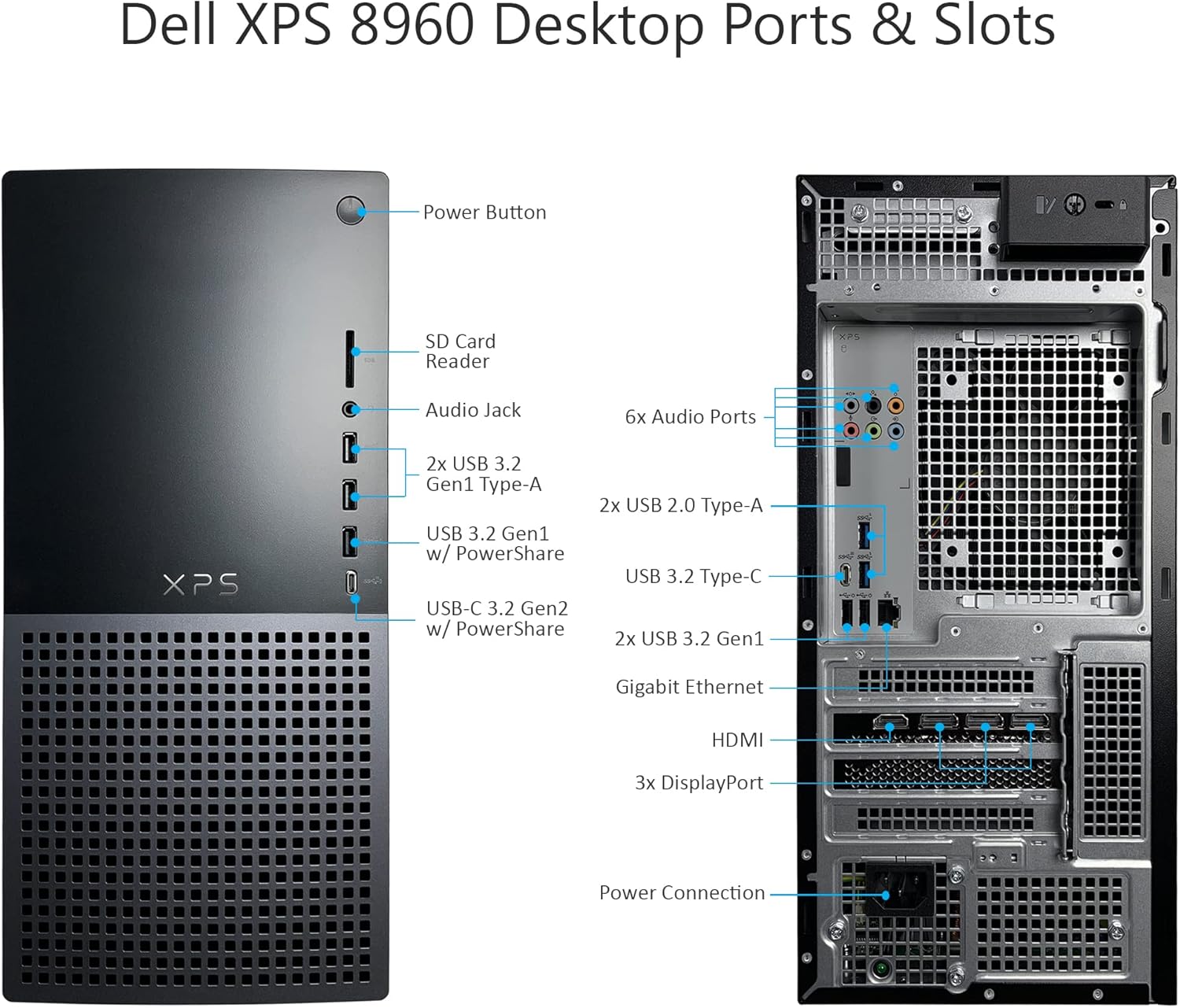Dell XPS 8960 Gaming Desktop Computer - 14th Gen Intel Core i9-14900K 24-Core up to 6.0GHz withLiquid Cooling, 64GB DDR5 RAM