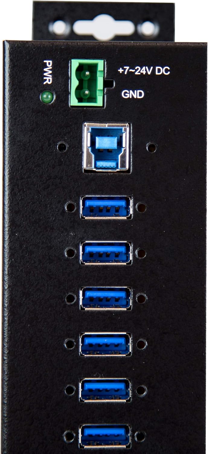 StarTech.com 10-Port USB 3.0 Hub with Power Adapter - Metal Industrial USB-A Hub with ESD & 350W Surge Protection