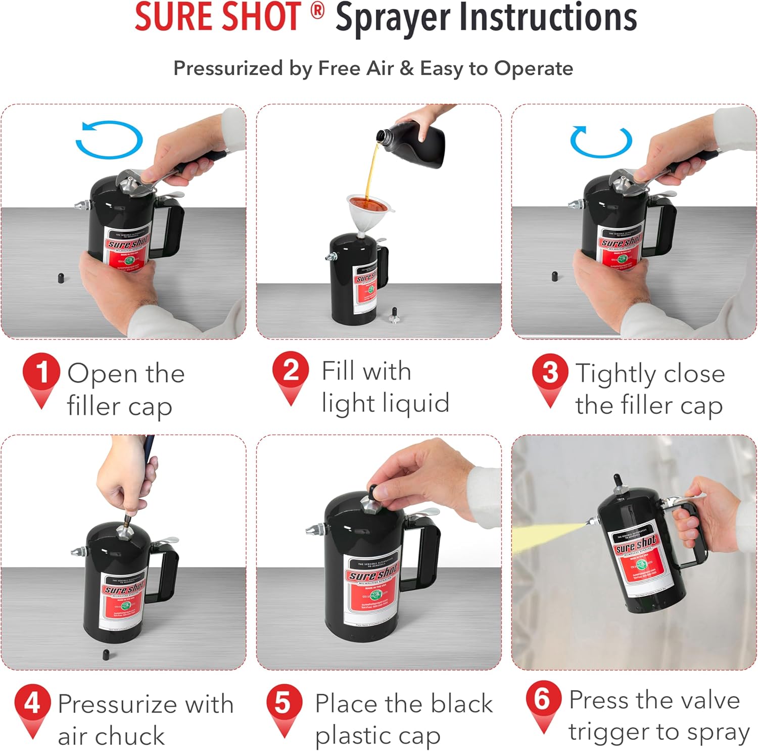SURE SHOT A1000B 1-Quart Non Aerosol Sprayer - Refillable Pressurized Sprayer