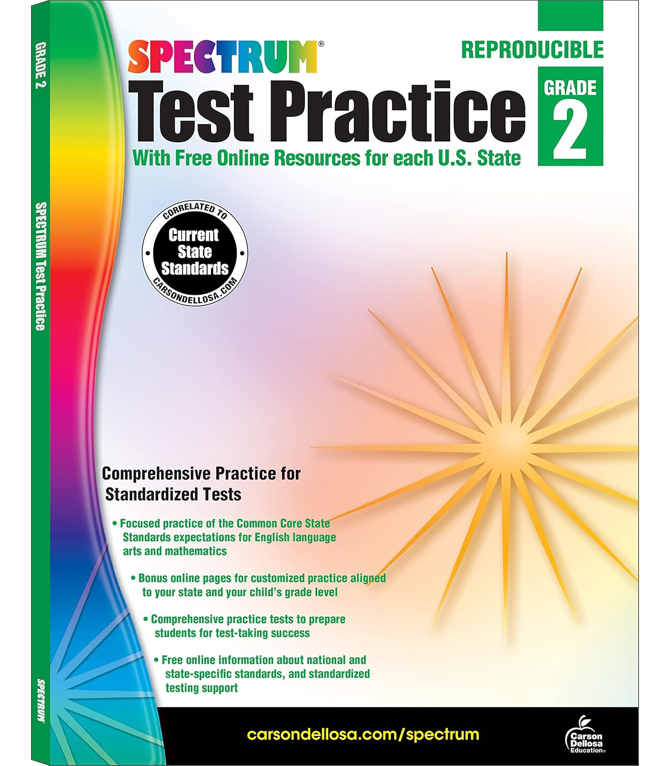 Spectrum Test Prep Grade 2 Workbook, Ages 7-8, Reading Comprehension, Language Arts & Math Workbook, Grammar, Vocabulary