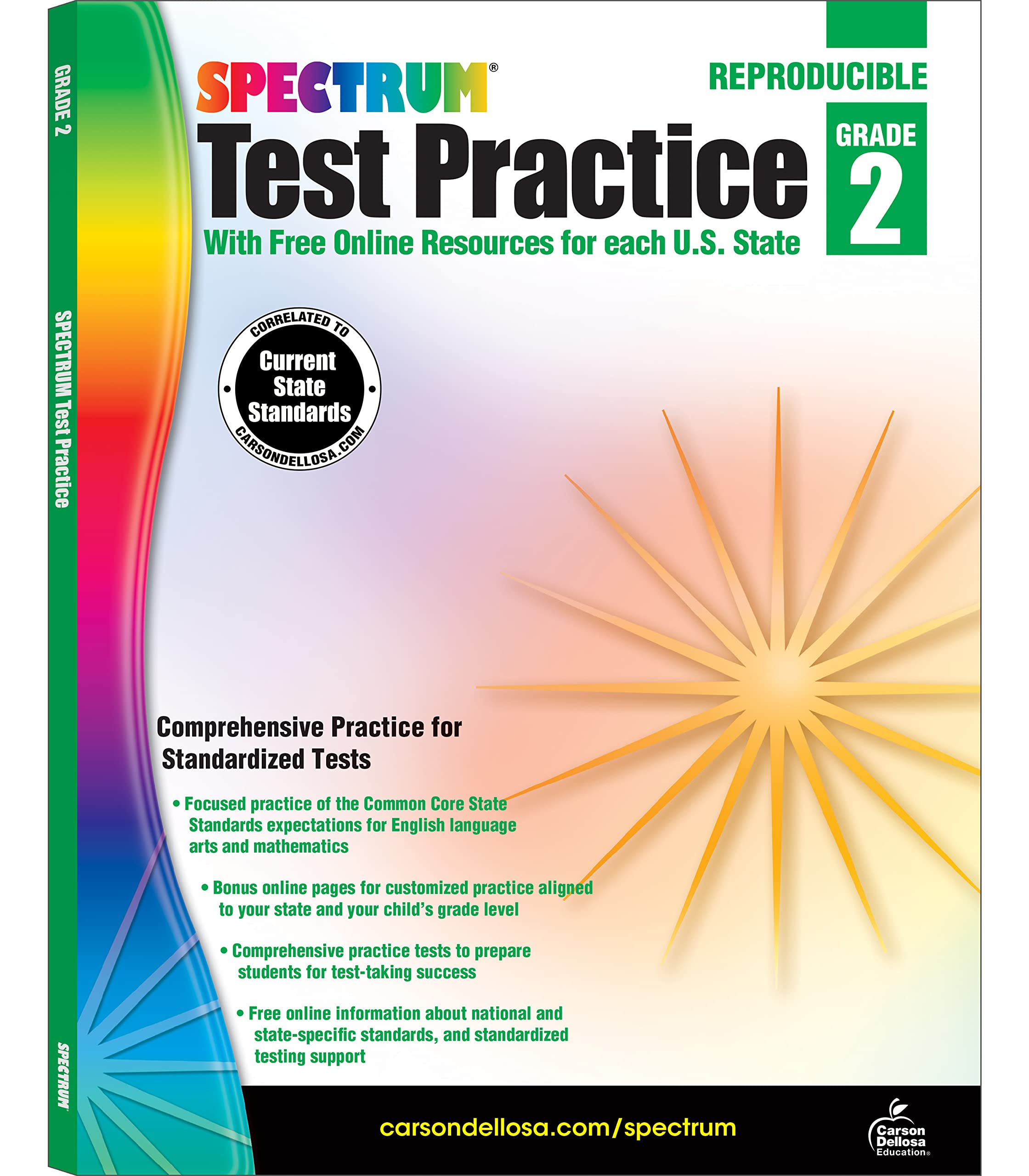 Spectrum Test Prep Grade 2 Workbook, Ages 7-8, Reading Comprehension, Language Arts & Math Workbook, Grammar, Vocabulary