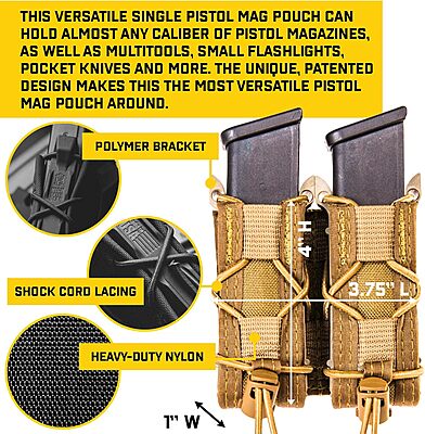 High Speed Gear Pistol TACO Single Magazine Pouch, MOLLE