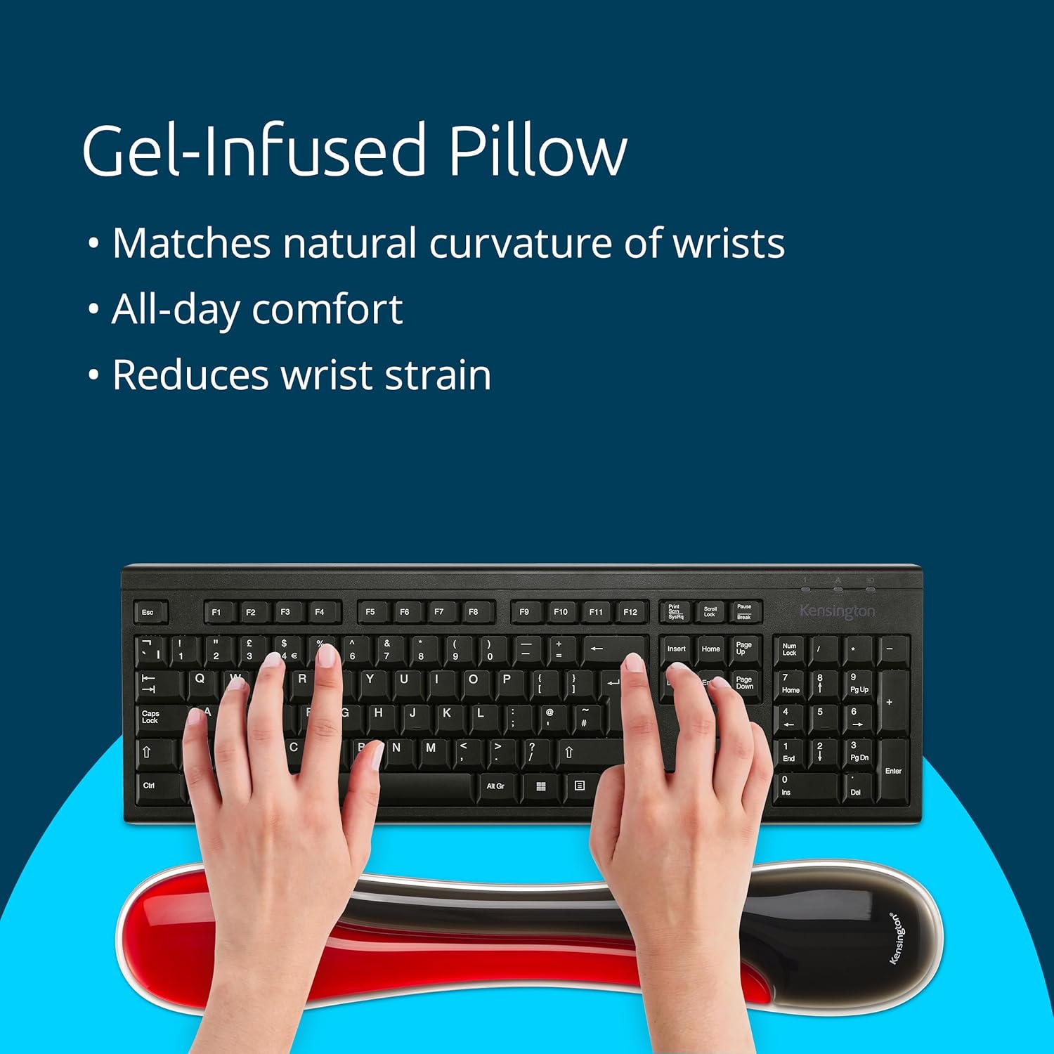 Kensington Slim Duo Gel Wrist Rest for Low-Profile Keyboards, Mice & Trackballs