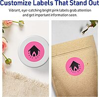 Avery Printable Round Labels, Sure Feed Technology, 2" Diameter, Bright Pink, Print-to-The-Edge, Laser/Inkjet Printable