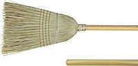 Weiler 44008 Corn Fiber Heavy-Duty Wire Banded Warehouse Broom with Wood Handle, 1-1/2" Head Width, 57" Overall Length, Tan