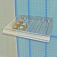 Azar Displays Nail Polish Trays With Flip Fronts, 6-Compartment, Metal U-Hooks/C-Channel, Small Size