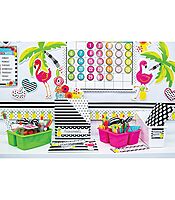 Schoolgirl Style Simply Stylish Tropical 92-Piece Calendar Bulletin Board Set for Classroom