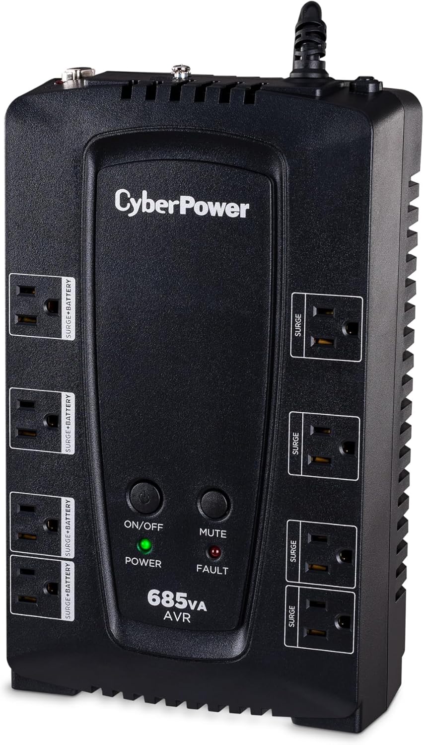CyberPower CP685AVRG AVR UPS Battery Backup and Surge Protector, 685VA/390W, 8 Outlets, Compact