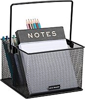 Mind Reader Utensil Holder, Silverware and Napkin Caddy, Outdoor Utensil Organizer, Metal Mesh, 7"L x 7"W x 5"H, Set of 2