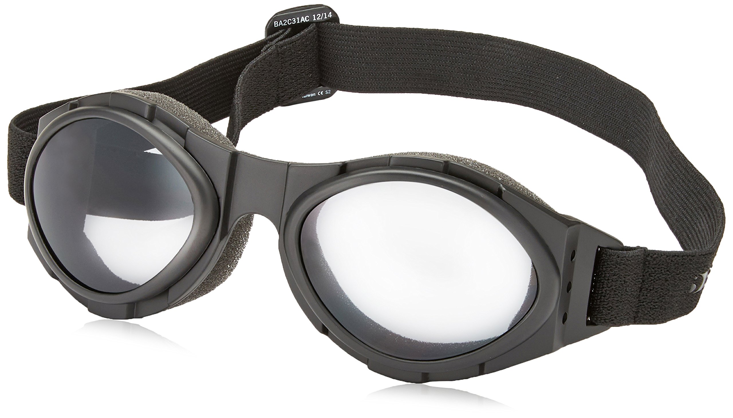 Rule BA2C31AC Bobster Bugeye 2 Interchangeable Goggles, Black Frame/3 Lenses (Smoked, Amber and Clear)