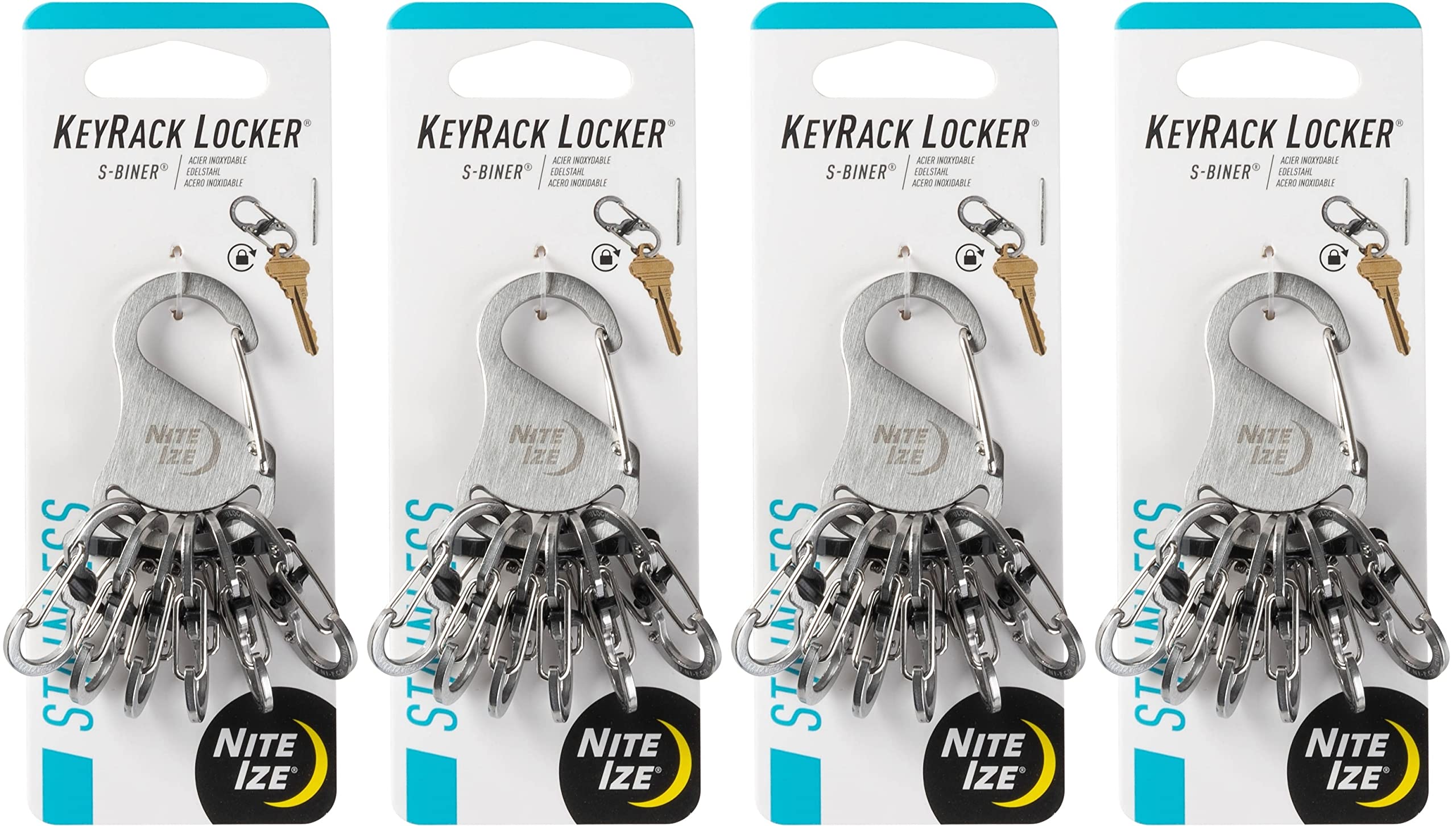 Nite Ize KeyRack Locker Stainless Steel (4-Pack)