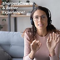 OTM Essentials Pro Stereo Headset, Wired Headphones, Noise-Canceling Microphone, in-Line Volume Control, Headset with Mic and USB, Quick Plug and Play, Black