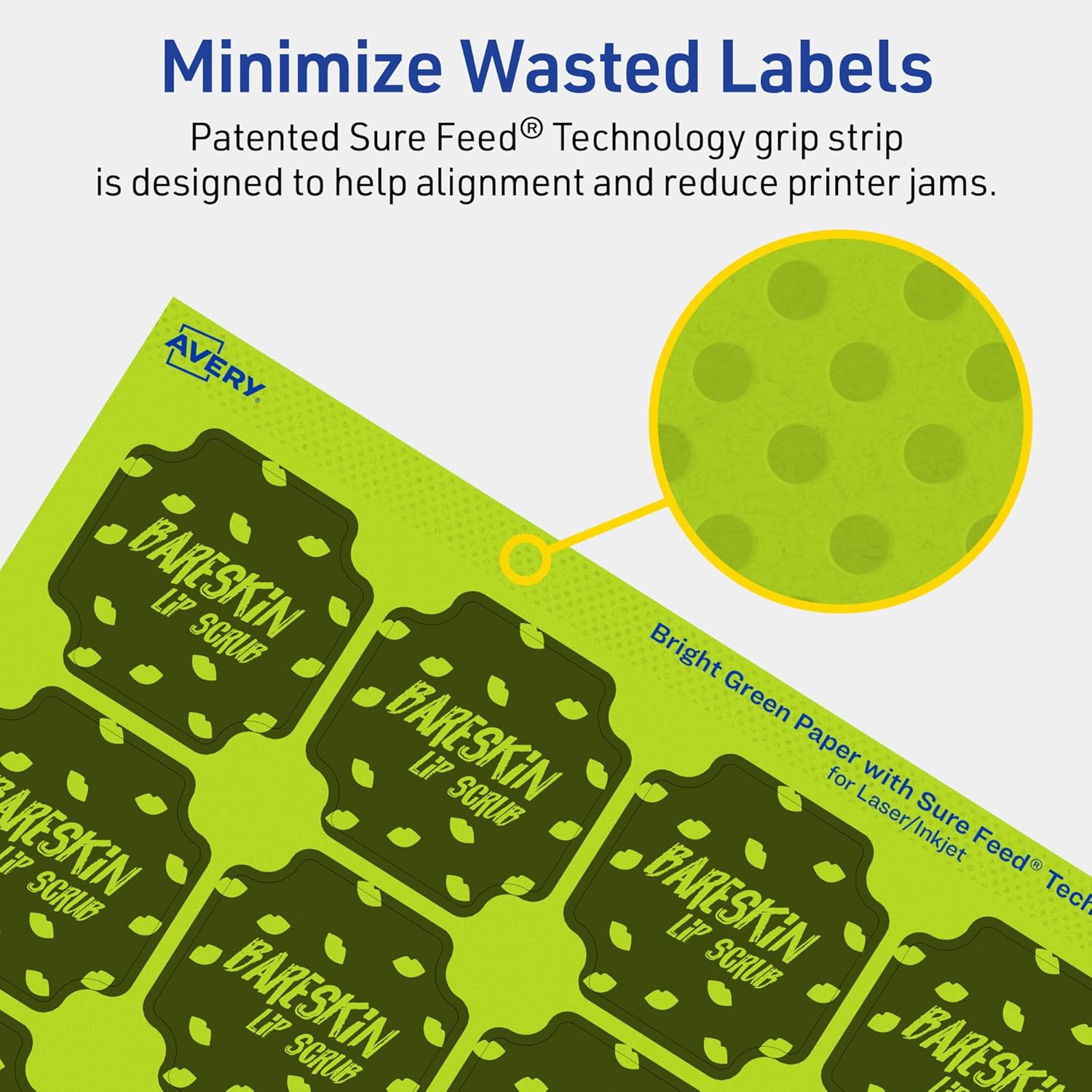AVERY Printable Square Scalloped Labels, Sure Feed Technology