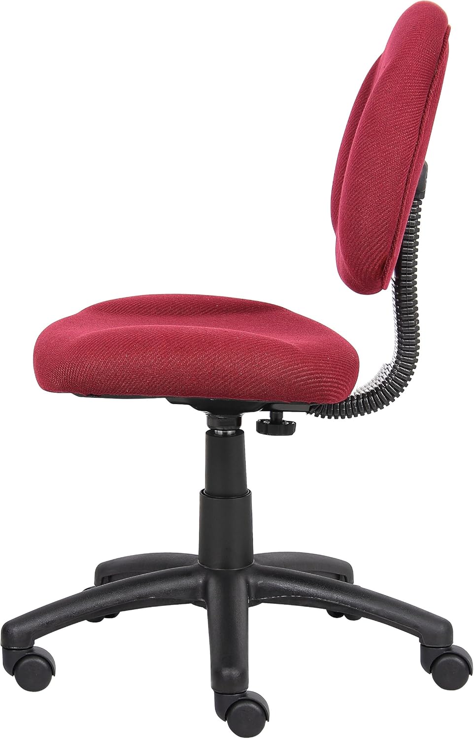 Boss Office Products Perfect Posture Delux Fabric Task Chair without Arms in Burgundy