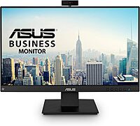 ASUS BE24EQK 23.8” Business Monitor with 1080P Full HD IPS, Eye Care, DisplayPort HDMI, Frameless, Built-in Adjustable 2MP Webcam, Mic Array, Stereo speaker, Video Conference,BLACK