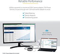 StarTech.com USB C Multiport Adapter - USB 3.1 Gen 2 10Gbps Type-C Mini Dock with 4K 60Hz HDMI/DisplayPort or 1080p VGA - 75W PD Passthrough, 3-Port USB Hub, GbE - Mobile Docking Station (DKT31CHDVCM)