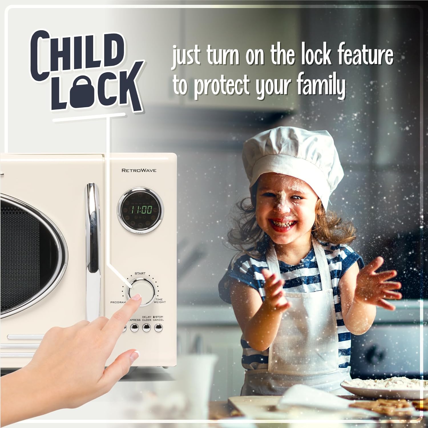 Nostalgia Retro Countertop Microwave Oven