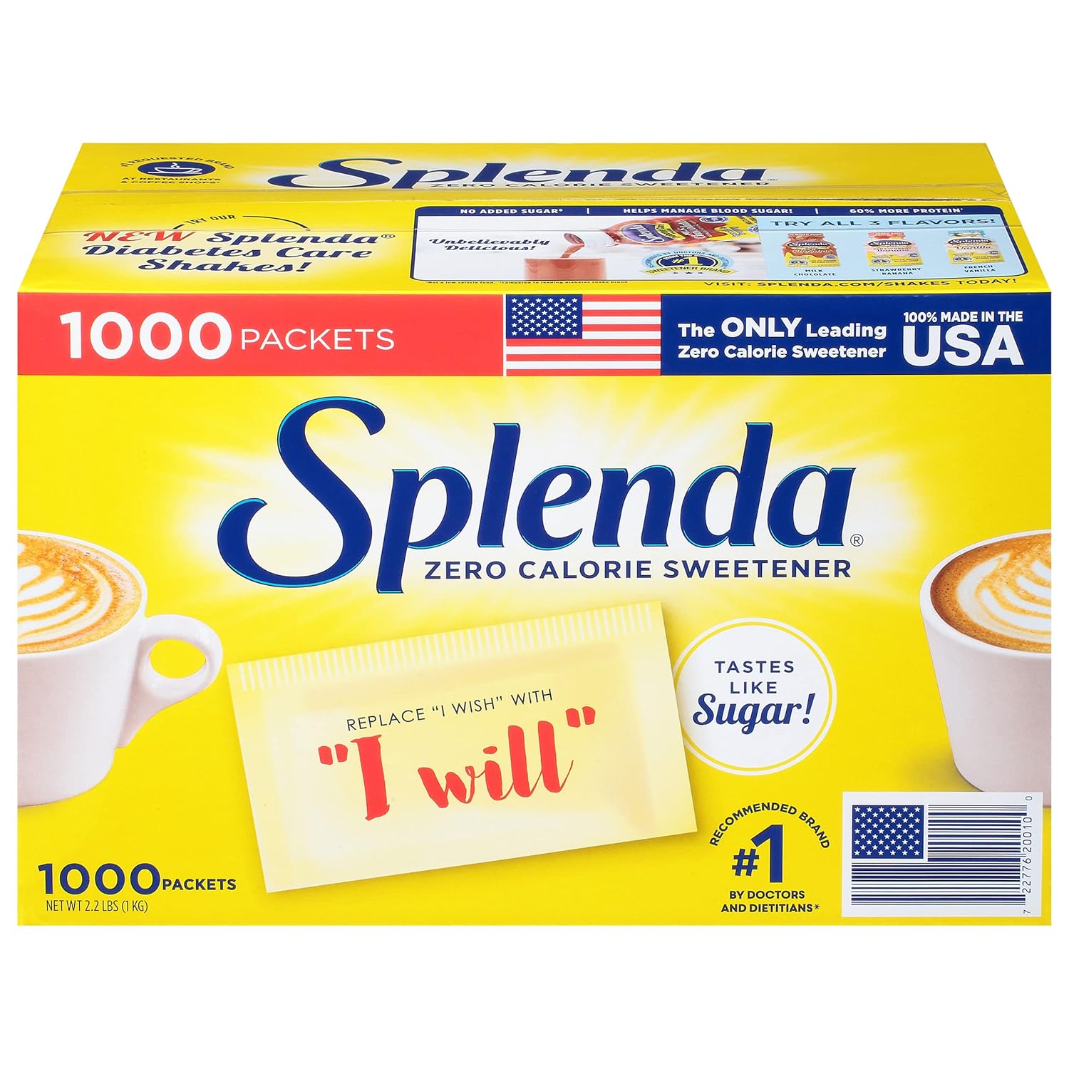 Splenda No Calorie Sweetener Value Pack, 1000 Individual Packets, 2.2 lbs,1000 Count (Pack of 1) 35.2 Ounce (Pack of 1)