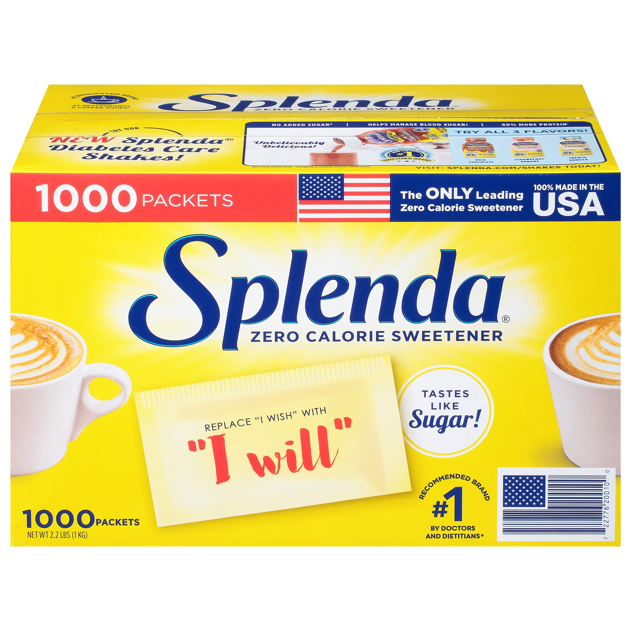 Splenda No Calorie Sweetener Value Pack, 1000 Individual Packets, 2.2 lbs,1000 Count (Pack of 1) 35.2 Ounce (Pack of 1)