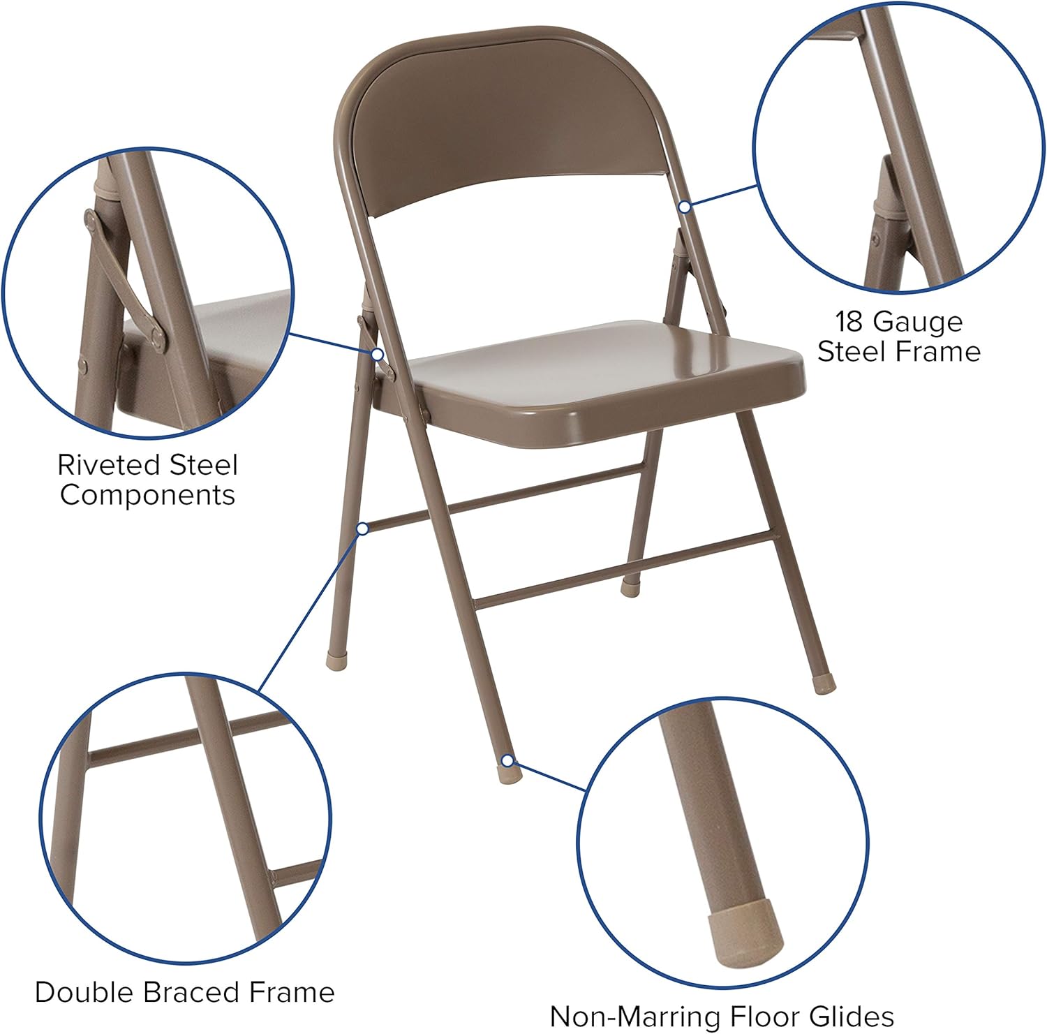 Flash Furniture HERCULES Series Double Braced Metal Folding Chair