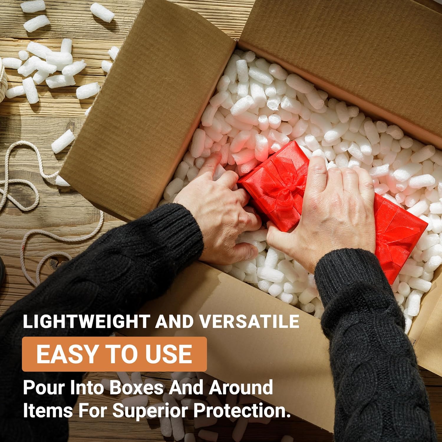 AVIDITI White Styrofoam Packing Peanuts (7 Cubic Feet) | Bulk Loose Fill Packing Peanuts For Shipping, Moving