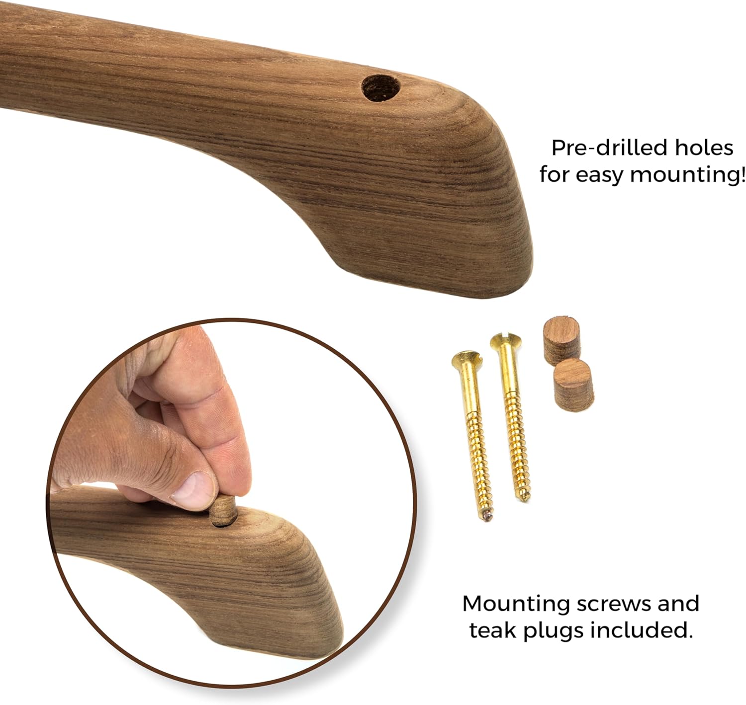 Whitecap 62332 Teak Long Towel-Bar, Beige