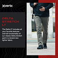 Vertx Delta LT Mens Stretch Tactical Pants with 14 Pockets, Lightweight Outdoor Pants, EDC Work Hiking Gear, Athletic-Fit