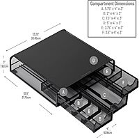 Mind Reader Metal Monitor Stand and Desk Organizer, 3inH x 12-1/2inW x 13-1/4inL, Black
