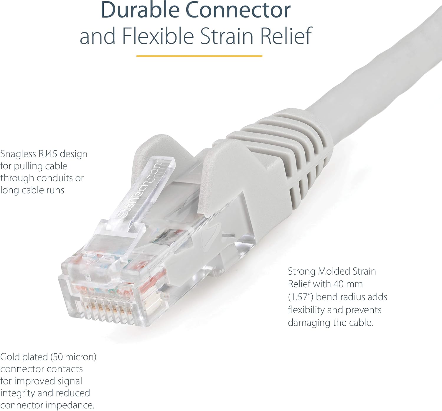 StarTech.com LSZH CAT6 Ethernet Patch Cable - 10 Gigabit 650MHz, 100W PoE, Snagless RJ45