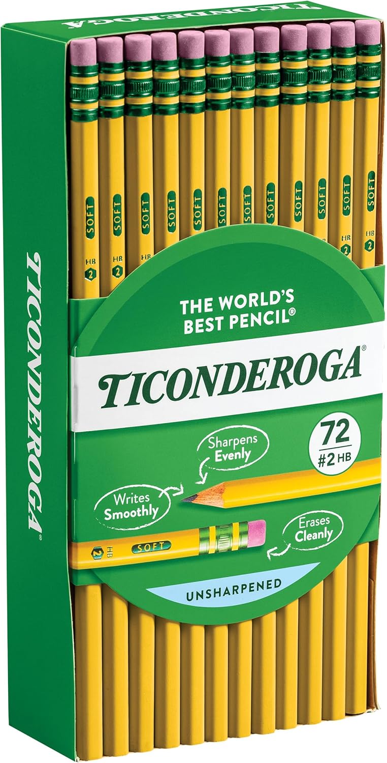TICONDEROGA Premium Wood-Cased #2 (HB) Pencils, Yellow
