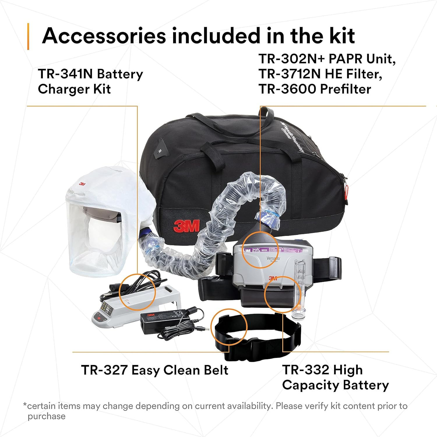3M PAPR Respirator, Versaflo Powered Air Purifying Respirator Kit, TR-300N+ HKL, Healthcare, M/L Headcover, Lightweight