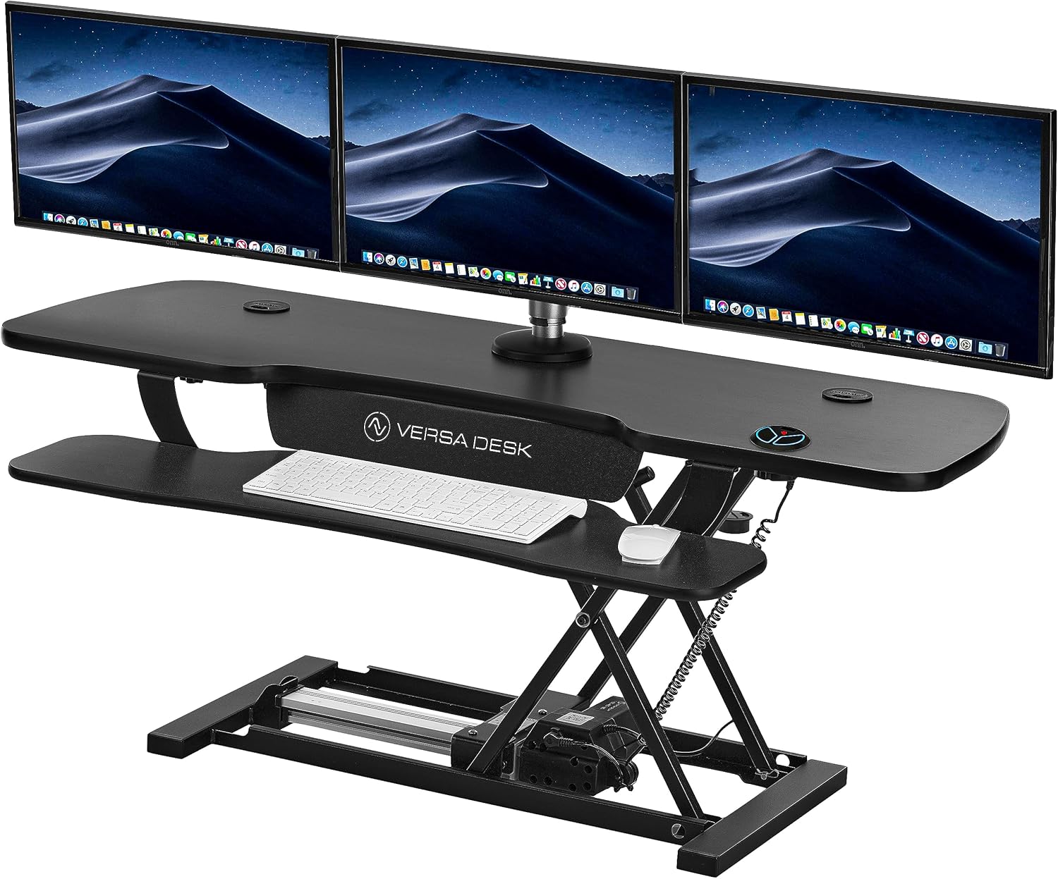 VERSADESK® PowerPro™ 48” x 24” Extra Wide Electric Sit-to-Stand Desk Converter w/ Keyboard Tray for Home or Office | USB