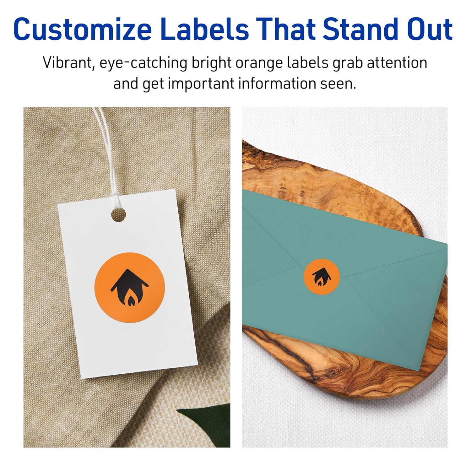 Avery Printable Round Labels, Sure Feed Technology, 3/4" Diameter, Bright Orange Labels, Print-to-The-Edge, Laser/Inkjet
