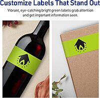 Avery Printable Rectangle Labels, Sure Feed Technology, 1" x 7", Bright Green, Print-to-The-Edge, Laser/Inkjet Printable