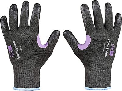 Miller Honeywell CoreShield, 10 gauge HPPE/Kevlar/alloy black liner, smooth nitrile black coating, A9/F