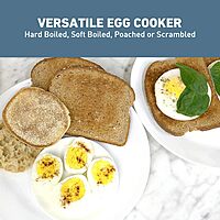 West Bend Breakfast Station 2-Slice Toaster and Egg Cooker/Poacher with Removable Pre-Cooked Meat and Vegetable Warming Tray for Perfect Breakfast Sandwiches, 1200-Watts, Black