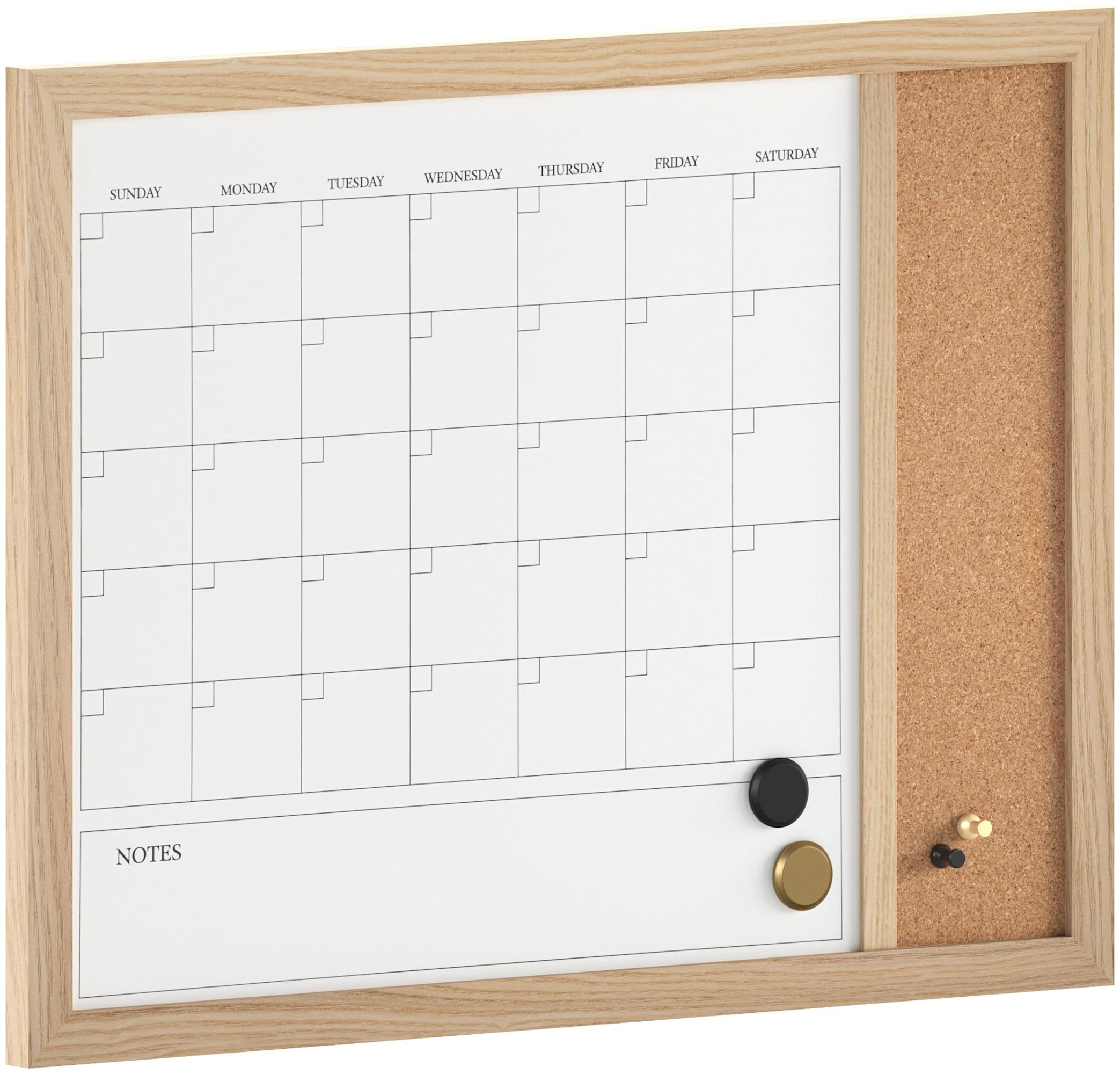 Martha Stewart Everette Magnetic Dry-Erase Monthly Calendar And Cork Board Combo, 18 x 24 in