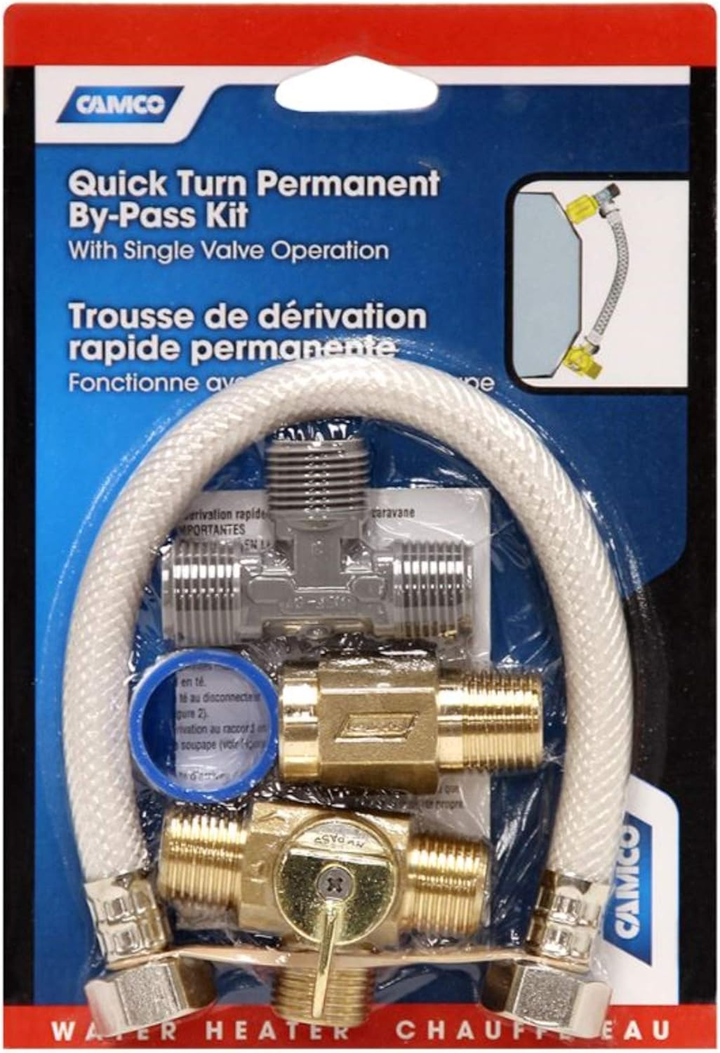 Camco Quick Turn Permanent Waterheater Bypass Kit