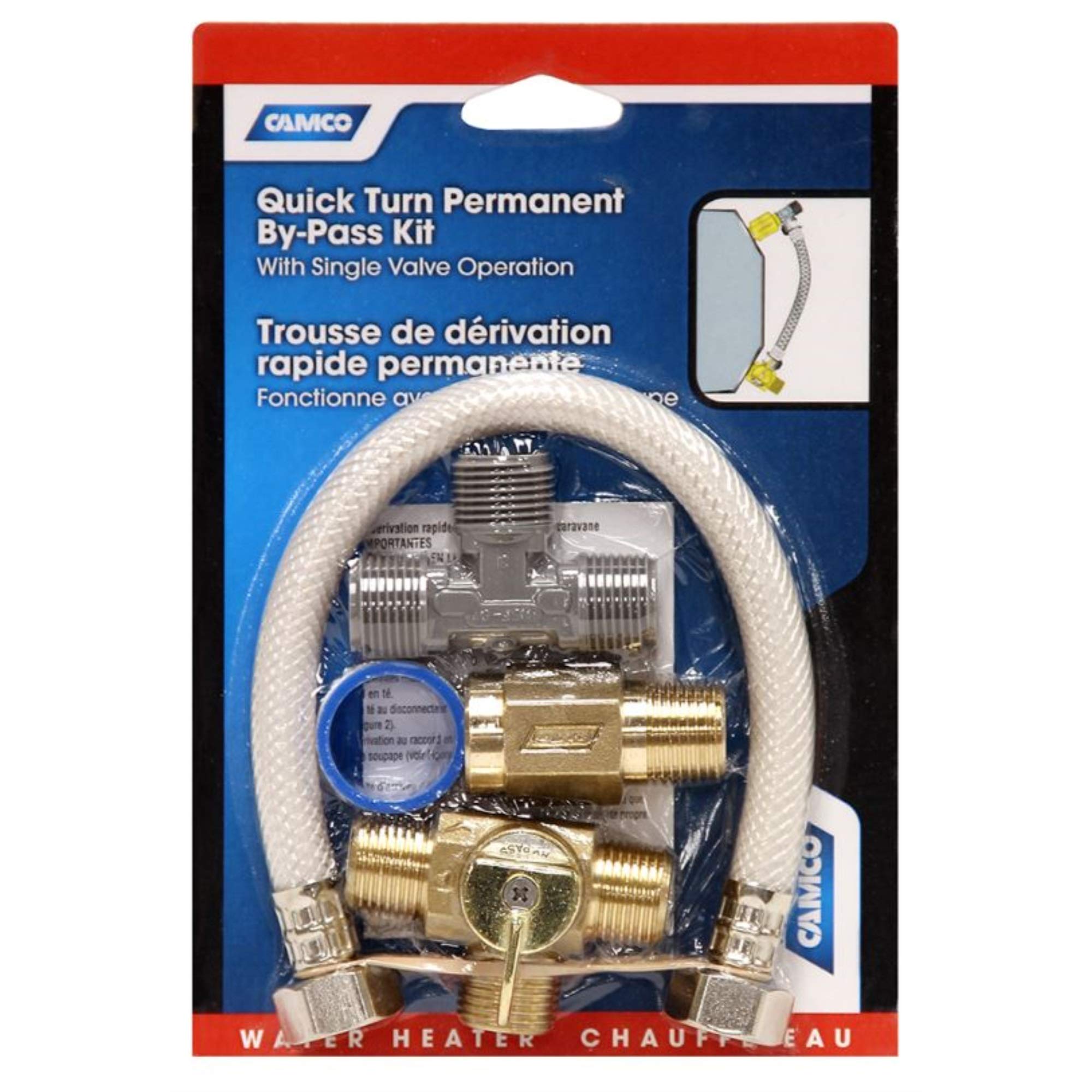 Camco Quick Turn Permanent Waterheater Bypass Kit