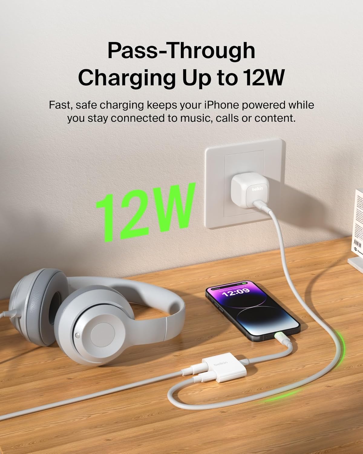 Belkin RockStar Lightning to 3.5mm Audio Cable + Audio Charger Splitter