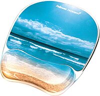 Fellowes Photo Gel Mouse Pad with Wrist Rest and MICROBAN