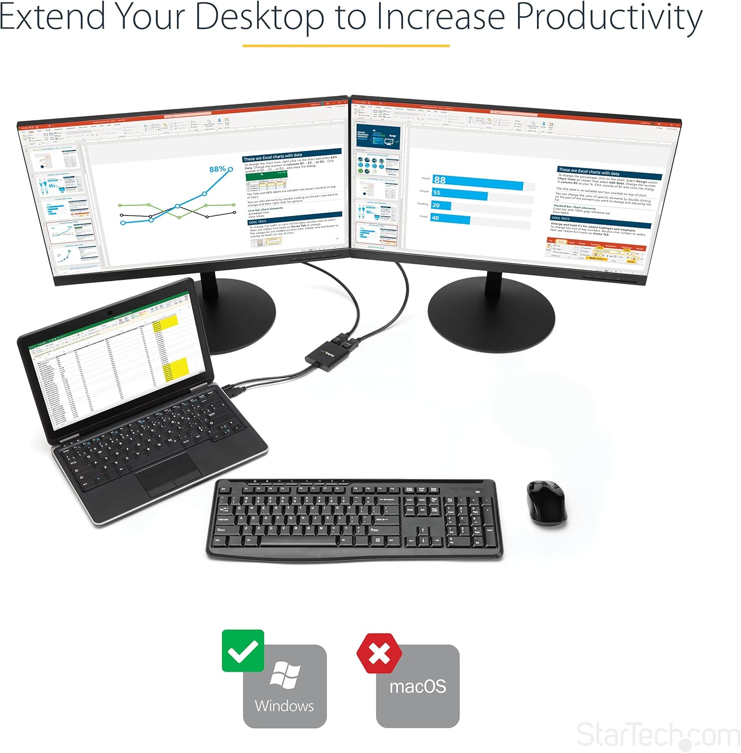 StarTech.com Mini DisplayPort to DisplayPort MST Hub