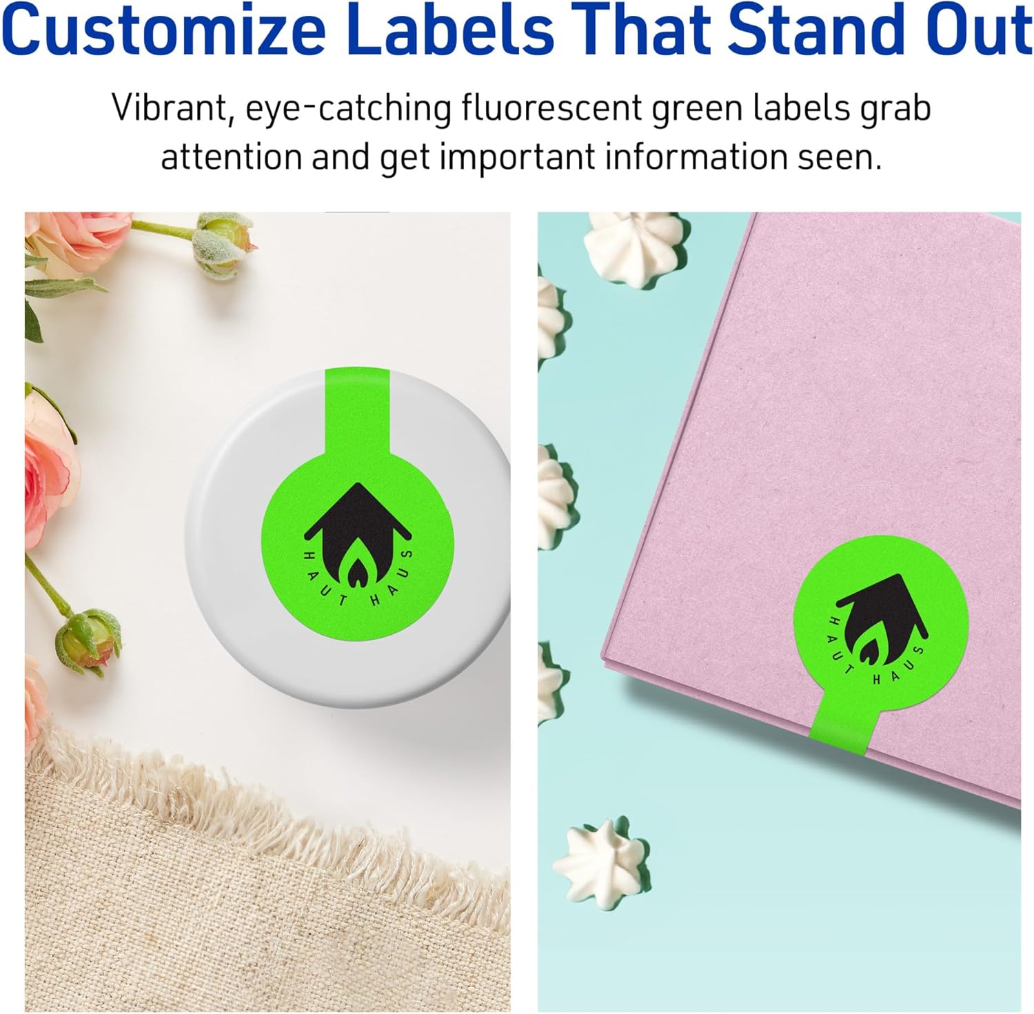 Avery Printable Lollipop Labels – Sure Feed Technology, 1-1/2" x 4", Neon Green, Print-to-the-Edge, Laser/Inkjet