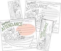 BARKER CREEK Recognition Awards and Bookmarks, Color Me Attendance, Awards are 6-3/8" x 5-1/2", Bookmarks are 2-1/8" x 5-1/2", 30/Pack (428)